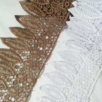 1yards embroidery flower applique lace fabric cotton ribbon 9cm lace collar sewing trim guipure material laces for clothes lw10