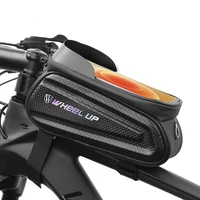 waterproof bike phone bag support 7 0in road bicycle top tube bag reflective cycling pouch for handlebar frame front mtb storage