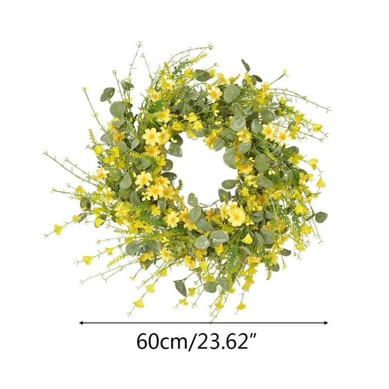 

Artificial Yellow Daisy Spring Wreath Flower Decoration For Wedding Front Door Dropshipping