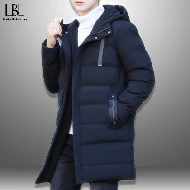 Парка мужская длинная на хлопковой подкладке с капюшоном | Мужская одежда