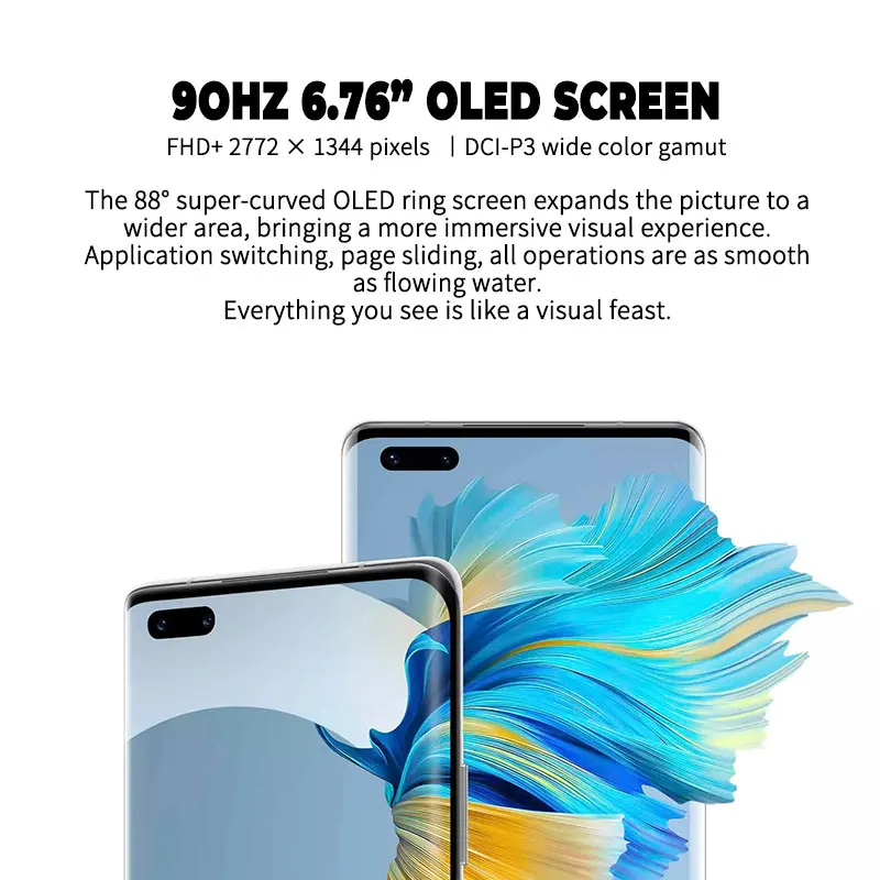 dhl free ship huawei mate 40 pro 4g mobile phone 6 76 inch oled 90hz kirin 9000 octa core harmonyos 2 0 50mp triple camera nfc free global shipping