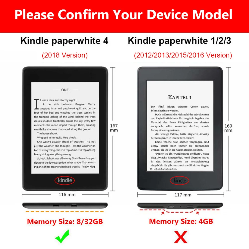 Магнитный Смарт-Чехол Folio из искусственной кожи защитный чехол для Amazon Kindle Paperwhite 4