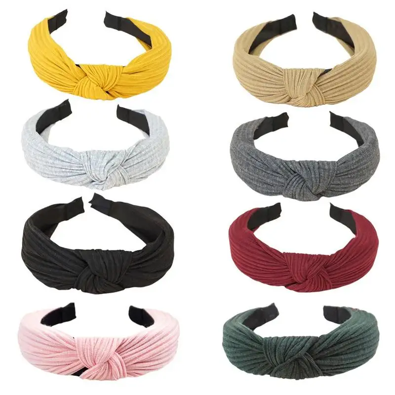 Креативная Новая Вязаная головная лента с бантом перекрестная завязка Корейская