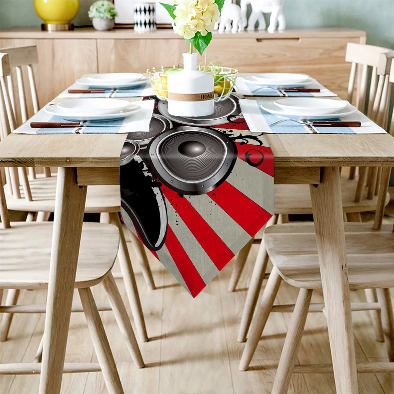 Гитарный микрофон записная книжка в стиле ретро настольная дорожка современная