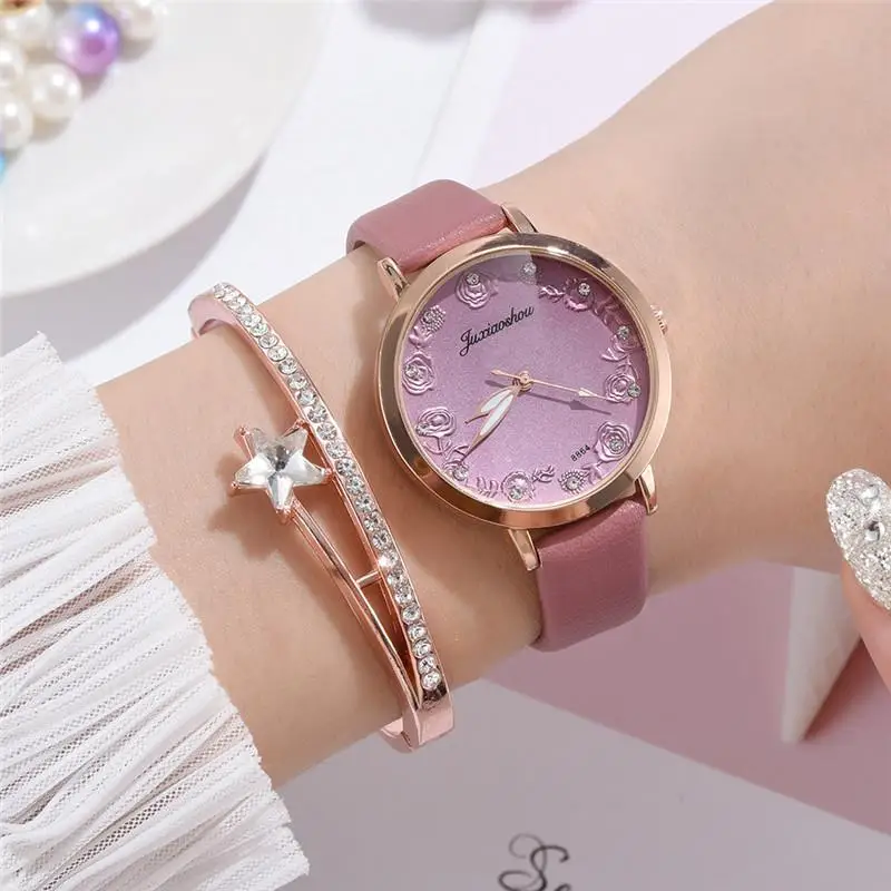 Ретро розы набор дизайн женские часы модные роскошные нарядные