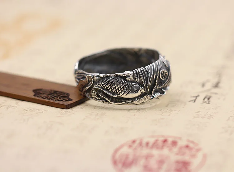 100% 925 sterling silver men women Bangles bracelet personality fashion classic retro jewelry fish opening domineering style new | Украшения