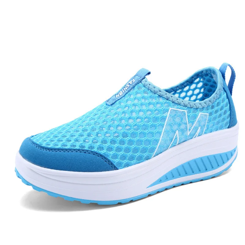

2020 Spring Summer Shoes Woman Breathable Air Mesh Flat Platform Women Shoes Slip On Women's Loafers Swing Wedges Ladies Shoe