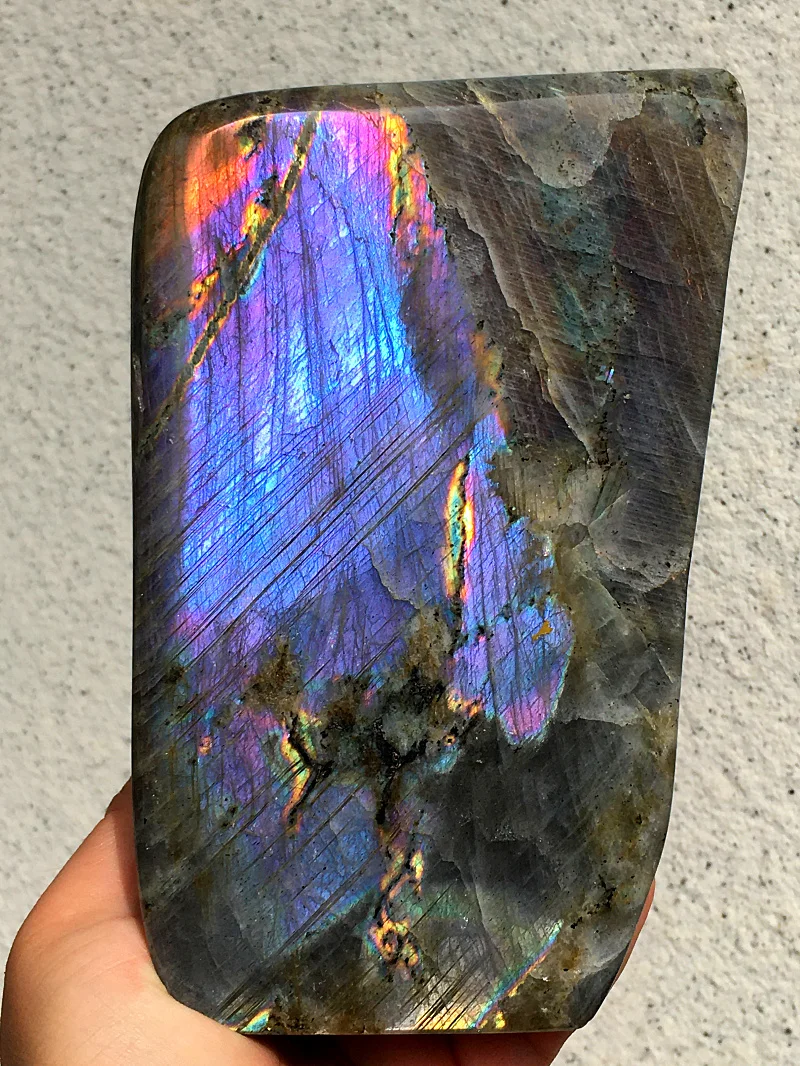 

1500g Natural Purple Labradorite stone Crystal Rough Polished specimen healing