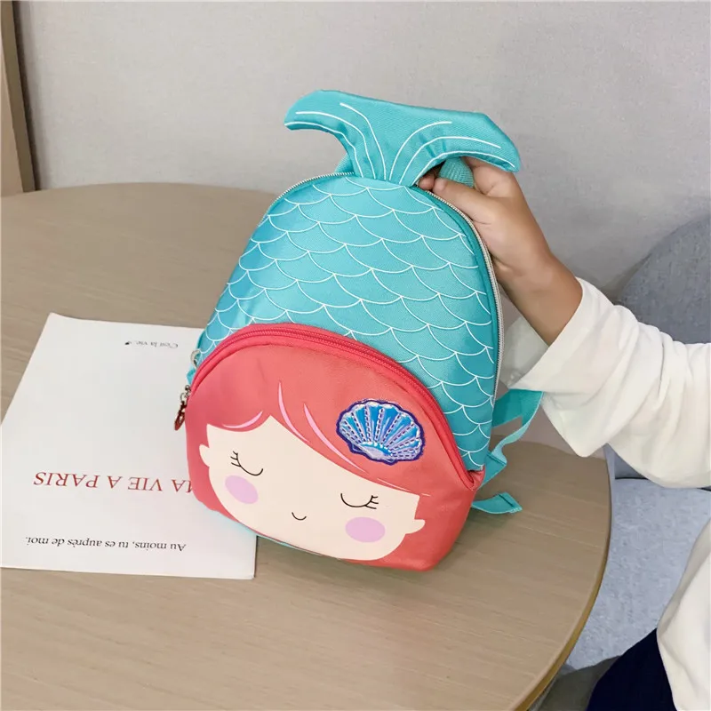 C Детский рюкзак 3D Мультфильм Детский сад Школьный рюкзак девочки-русалки школьные сумки девочки рюкзак - Цвет: C