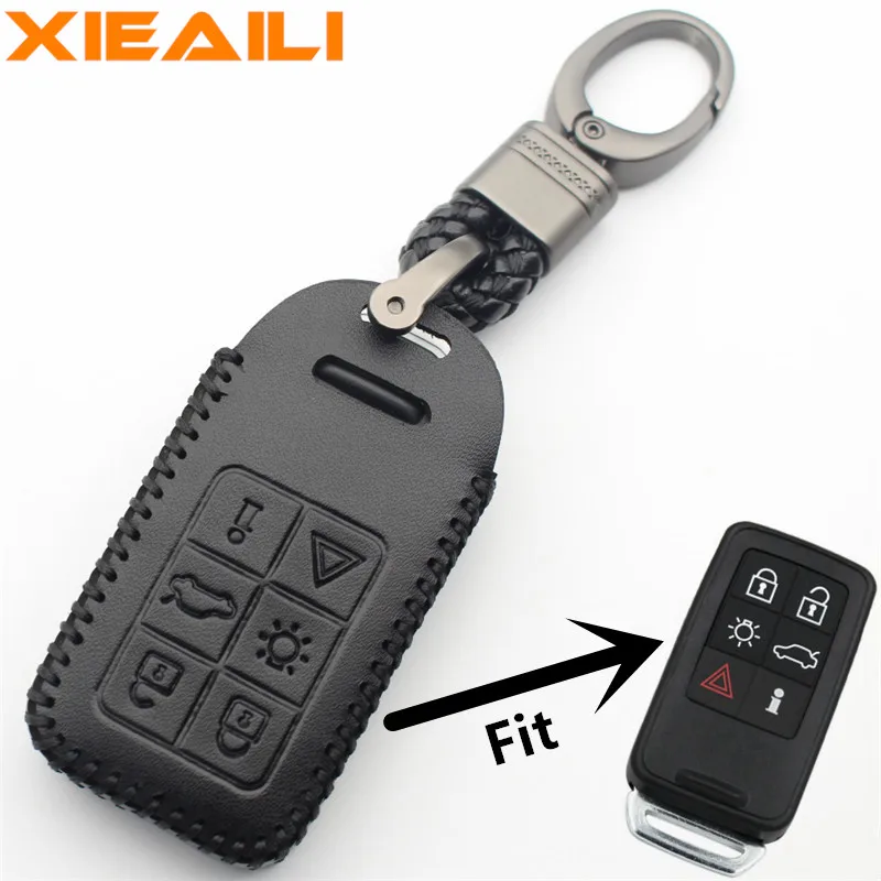 XIEAILI чехол из натуральной кожи с 6 кнопками для смарт ключей Volvo XC60/S60/LS80/V60l/S80L/XC70