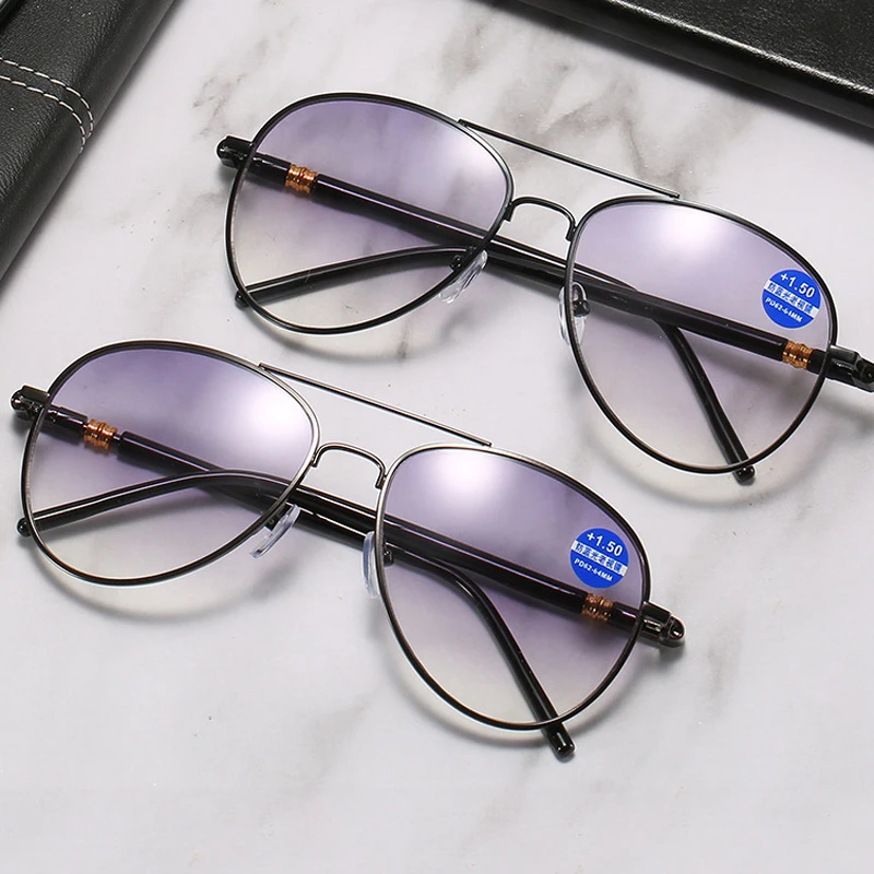 

iboode Retro Metal Anti Blue Light Reading Glasses Men Women Hyperopia Eyeglasses Diopter +1.0 1.5 2.0 2.5 3.0 3.5 Spectacle