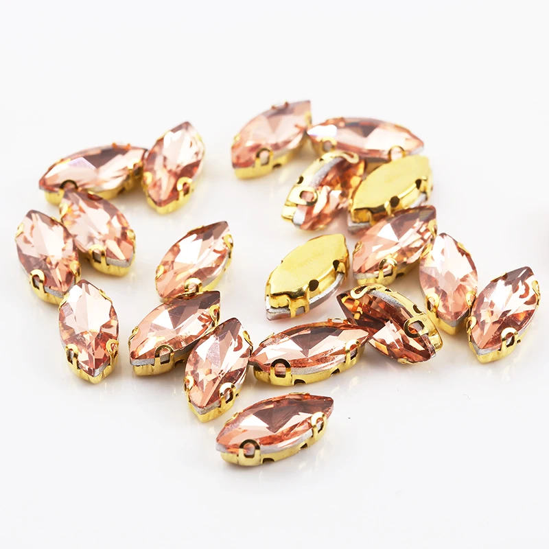 Water Red Ресен 7x15mm 50 шт./упак. D Форма коготь на камнях лошадиный глаз faltback Стекло Швейные Стразы с отверстиями DIY Швейные аксессуары - Цвет: Water Red