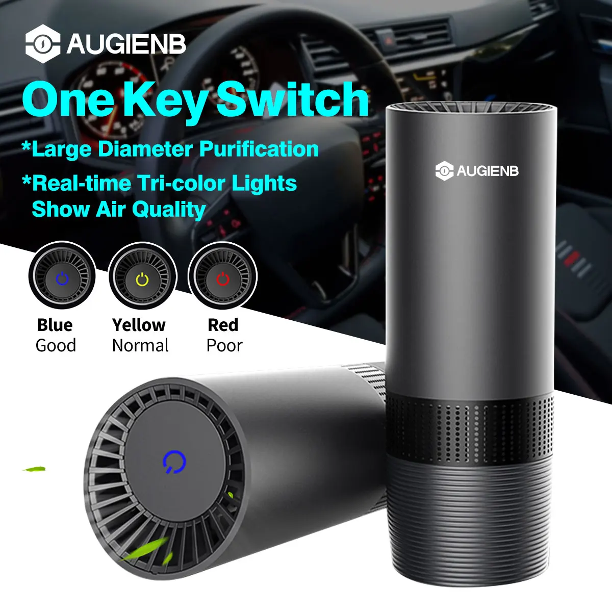 Мини очиститель воздуха AUGIENB освежитель с отрицательными ионами для автомобиля