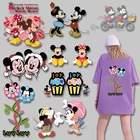 Велосипед цветок торт любовь мультфильм Животные Дисней Микки и Минни теплопередача для одежды печатные моющиеся DIY аппликации