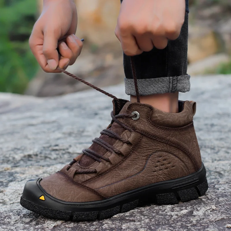 Мужские уличные ботинки из искусственной кожи тактическая обувь дышащие