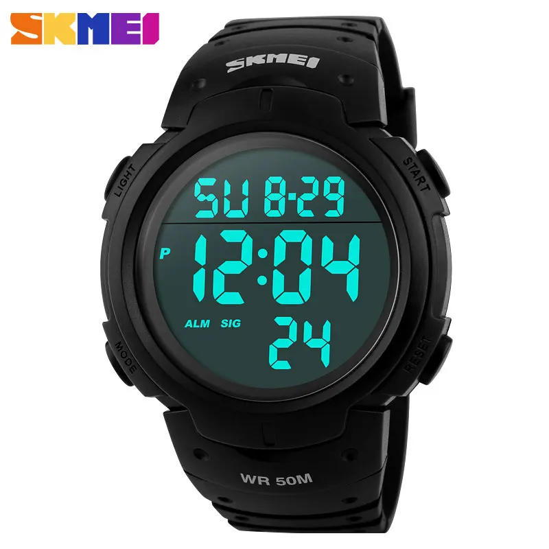SKMEI 1068 спортивные мужские часы для занятий спортом на открытом воздухе цифровые