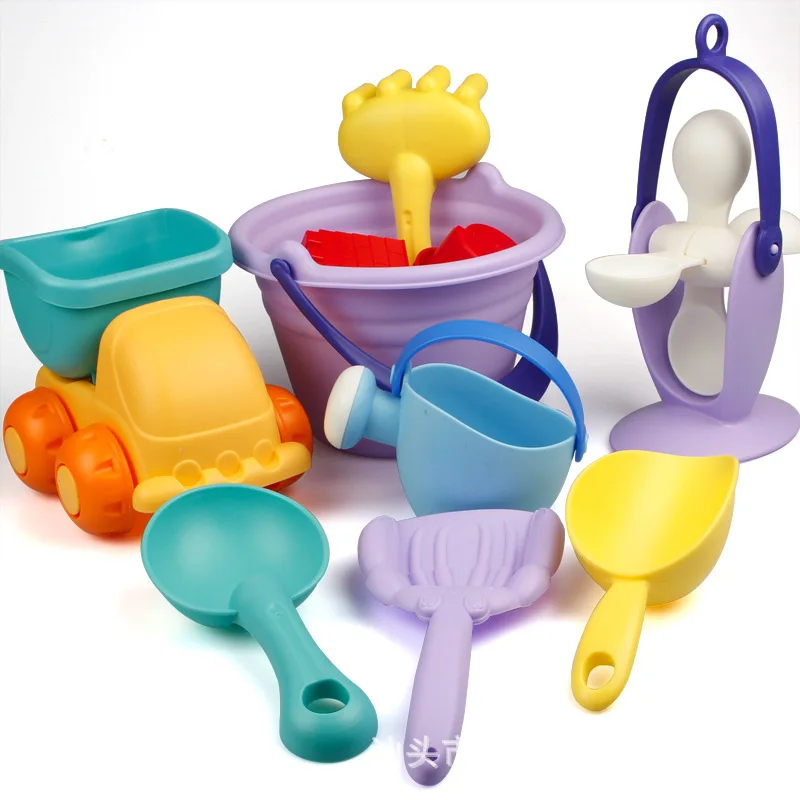 Soft Silcone Sand Play Set Beach Toy Water Children Bath Small Bucket Kid Dig Baby Spatula Filter Tool AA50 | Игрушки и хобби