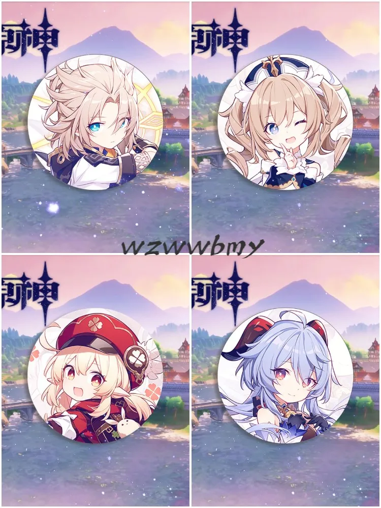 

2021 58MM Anime Original God Badge Impact Brooch Pin Cosplay Badge Accessories For Clothes Backpack Decoration Gift