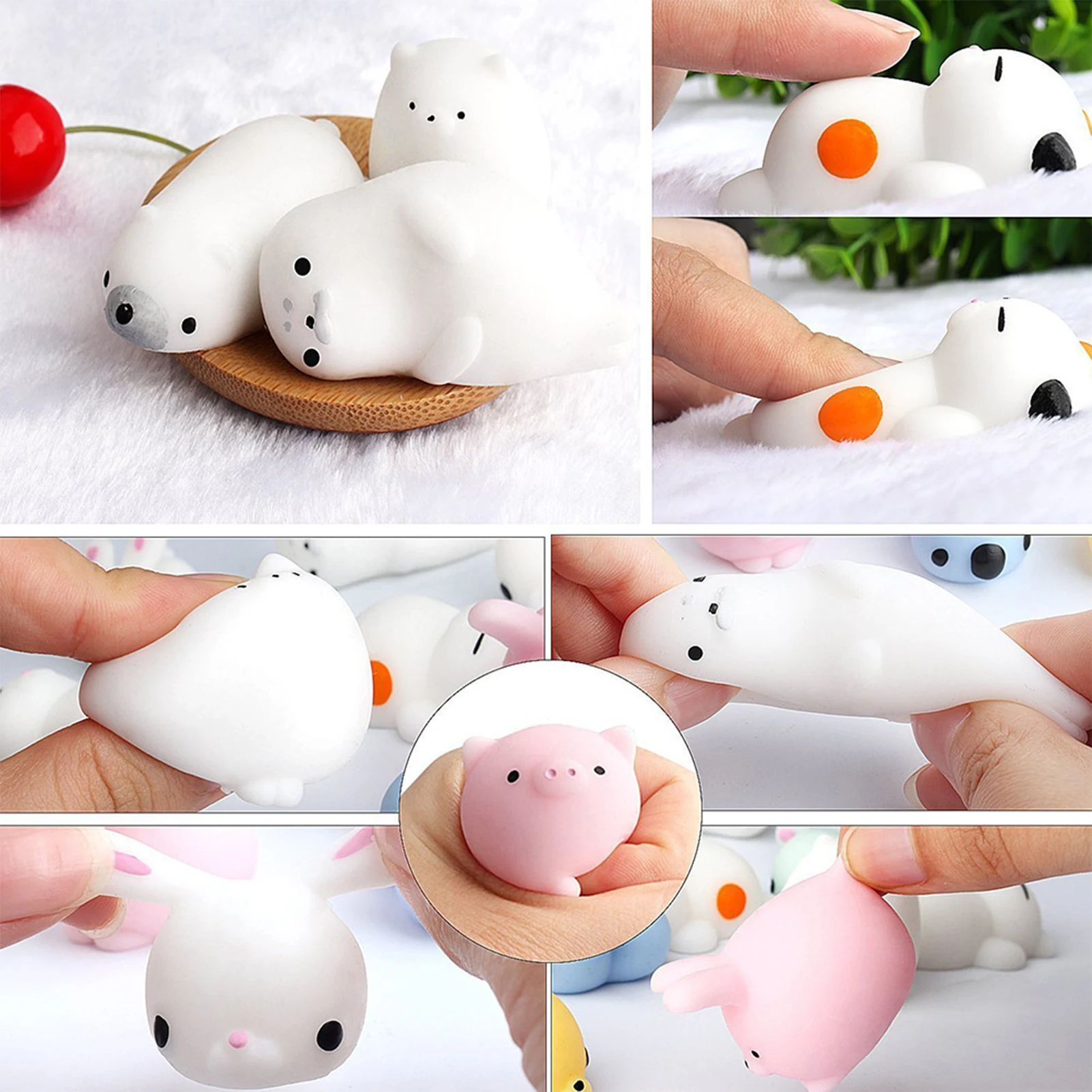 50 шт в наборе Kawaii мягкие игрушки милые животные Антистресс мяч Squeeze Моти рост