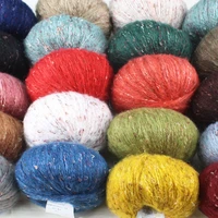 50g pailette wool yarn angora mohair soft for crochet hand knit thin doll toy cloth sweater scarf shawl cardigan