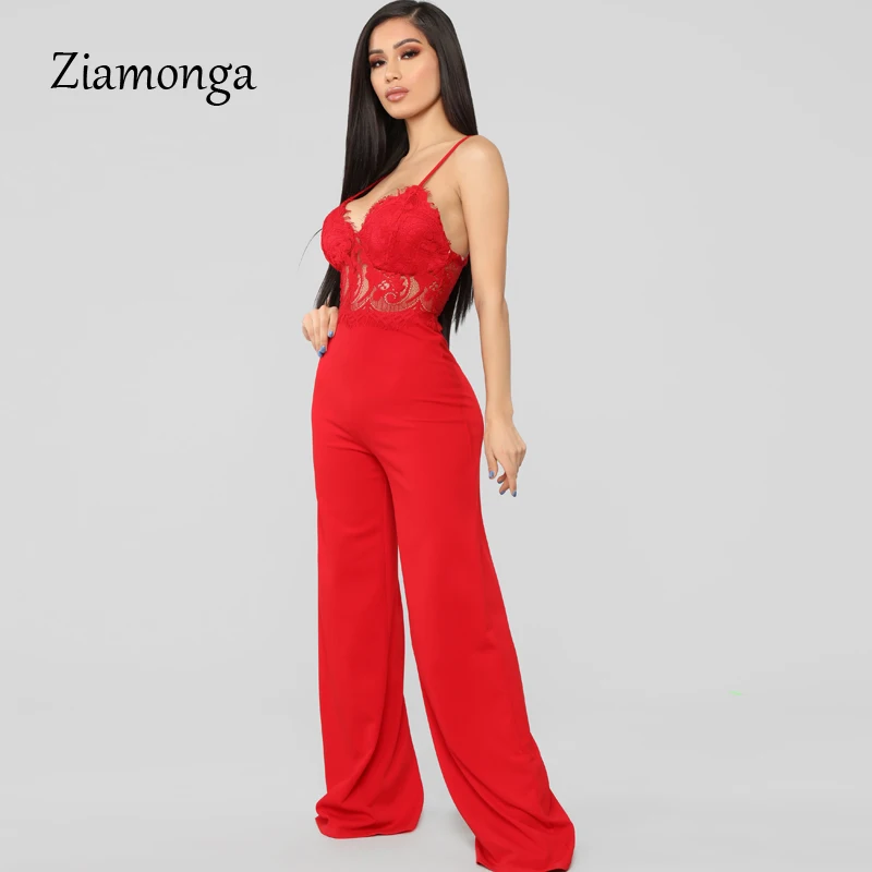 Женский комбинезон без рукавов Ziamonga с кружевами для вечеринок|Женские