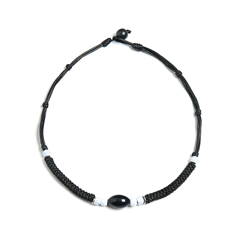 Модные горячие продажи черный воск Струнные Бусы тканые Простые личности