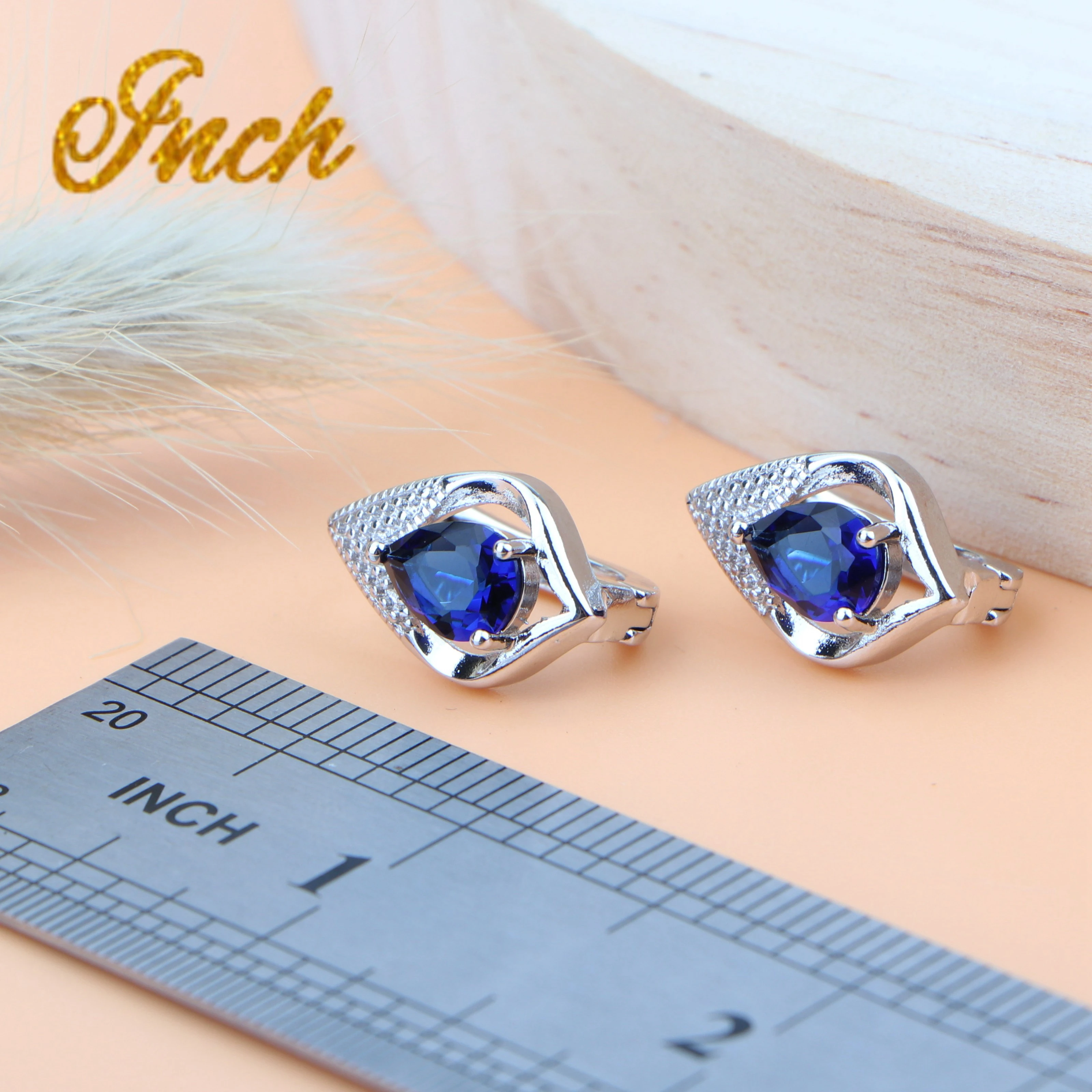 Женский свадебный комплект ювелирных изделий из стерлингового серебра 925 пробы