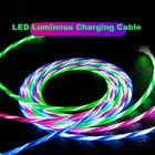 Светодиодный светящийся зарядный кабель Micro USB Тип C для samsung a50 s10 s20 note 9 redmi 9 8 7 honor 20x10 9x meizu 17-й кабель