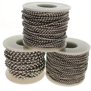Цепочка с бусинами из нержавеющей стали для изготовления ювелирных изделий сделай сам, 5 м, диаметр 1,5 мм, 2 мм, 2,4 мм, 3,2 мм