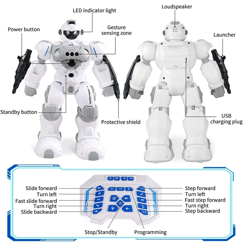RC Robots for Kids Intelligent Programming Remote Control Robot Toy with Gesture Sensing Toys Gift Boy Girl | Игрушки и хобби