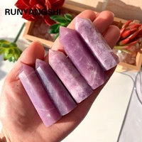 natural healing purple gemstone purple mica crystal point polished energy ore mineral obelisk wand home office ornament