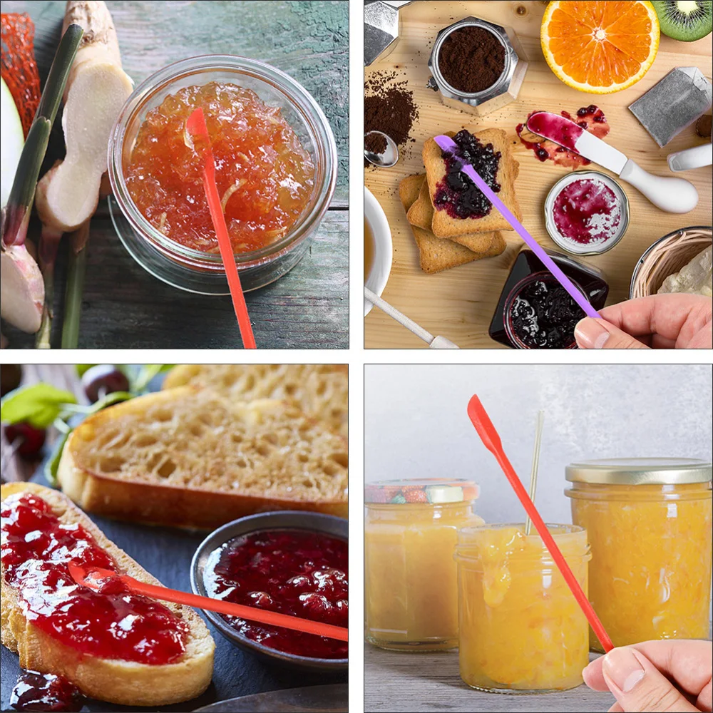 

8 Pcs Multipurpose Jam Spreaders Silicone Scrapers with Small Tip (Colorful)