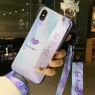 Сказочный чехол для iphone 11 12 pro max SE 2020 7 8 plus 6 6s plus X Xs max XR, мягкий ТПУ ремешок на запястье, держатель для телефона, чехол, чехол