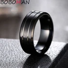 Модное черное вольфрамовое кольцо для мужчин, вольфрамовое свадебное кольцо, ювелирные изделия, модное мужское большое кольцо