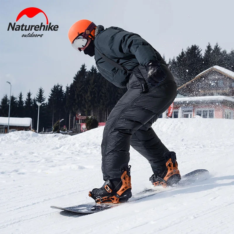 

Naturehike Winter Outdoor Down Pants Woman/Man Thickened Waterproof Suspender Pants 90% White Goose Down Snow Wear Skiing