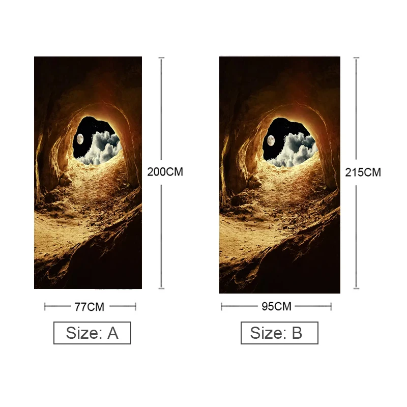 Наклейка на дверь с лунным светом из ПВХ самоклеящиеся обои Постер для гостиной