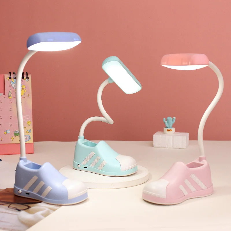 

Student Desk Eye Protection Table Lamp LED Charging Dormitory Bedroom Bedside Lamp Creative Board Shoes Portable Night Light