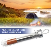 stainless steel pocket fire bellow collapsible air blasting campfire fire tool camping retractable 8 sections fire blower pipe