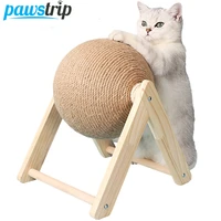 wooden cat scratcher cat scratching ball toy interactive grinding paws toys for cat kitten sisal rope ball toy cat accessories