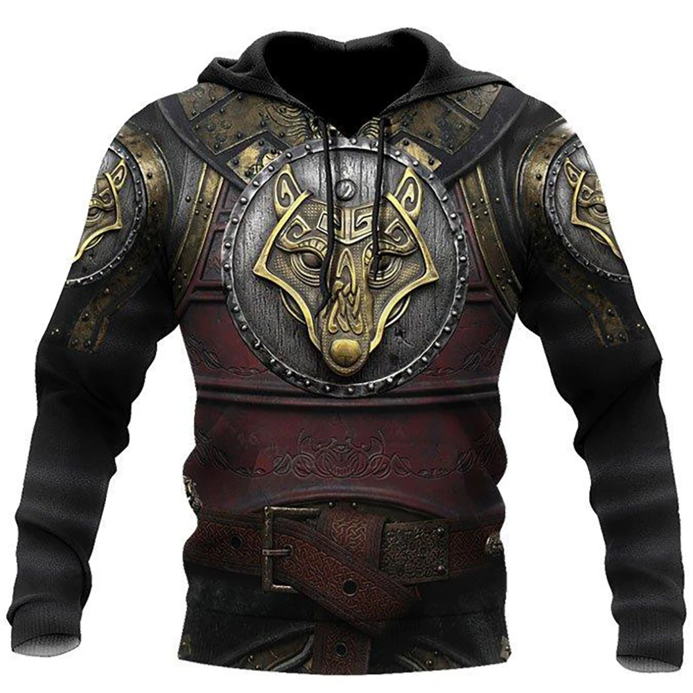 

Fashion Viking Warrior Tattoo Symbol 3D Print Men's Hoodie Sweatshirt Spring Autumn Casual Streetwear Trendy Jacket Tracksuit