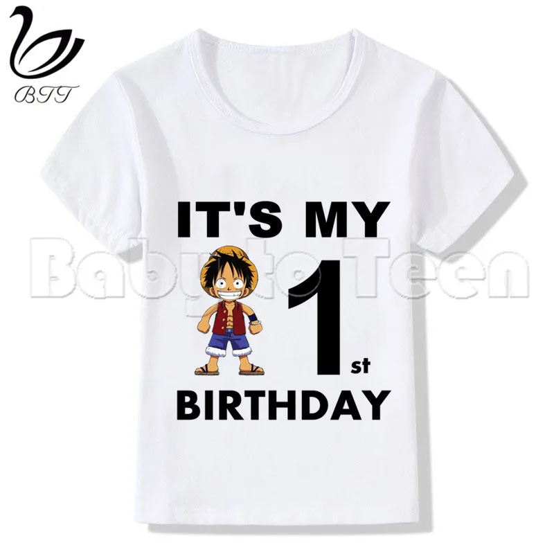 Цельнокроеная Луффи Футболка для мальчиков и девочек на день рождения детская