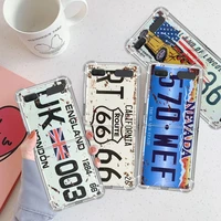 retro license plate number capa for samsung galaxy z flip 3 5g case airbag clear tpu shockproof cover transparent phone funda