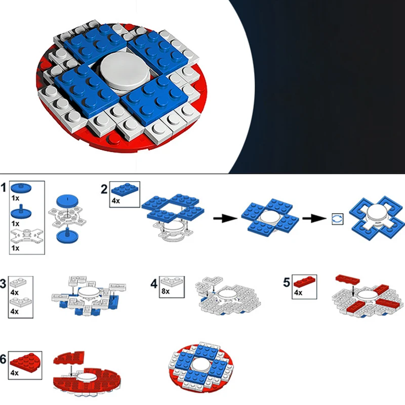 1 коробка DIY вращение пальцами Топы строительные блоки игрушки развивающие