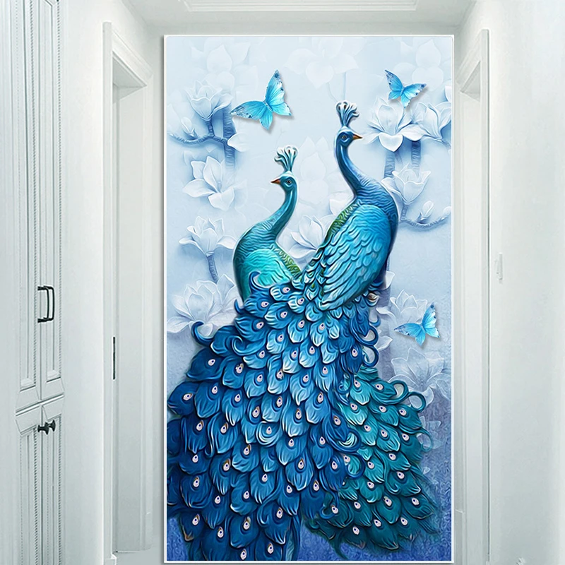 45X80 см DIY Полная Алмазная вышивка крестиком Павлин мозаика изготовление декоративная мозаичная картина домашний Декор без рамки