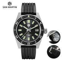 san martin 62mas 40mm dial mens mechanical wristwatches rubber strap nh35 automatic self winding 200m waterproof luminous watch