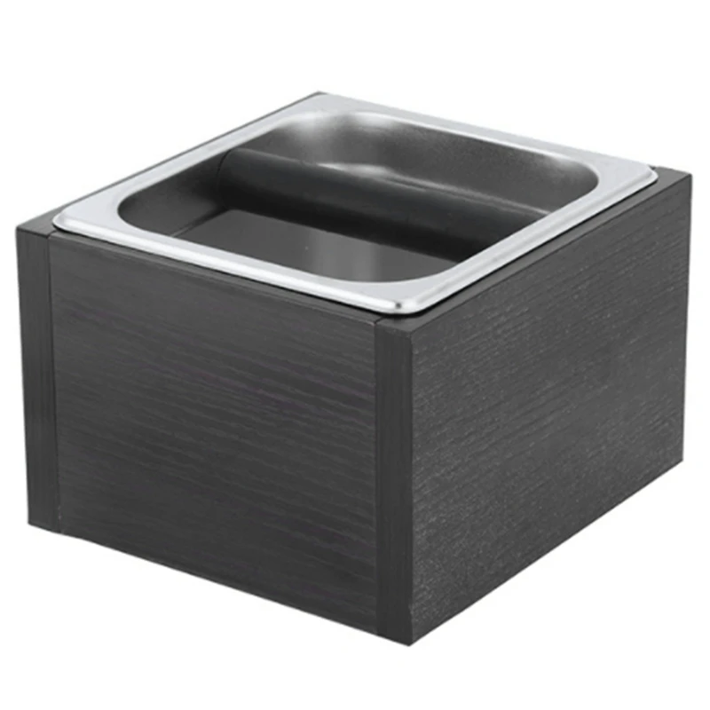 

Coffee Knock Box Stainless Steel Wood Coffee Grounds Container Box Barista Coffee Residue Bucket Grind Knock Barrel