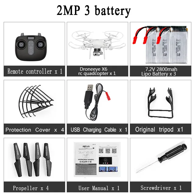 white 2MP 3Battery Радиоуправляемый Дрон Квадрокоптер с 1080P Wifi FPV Вертолет камеры 20-25 мин Время полета Профессиональный Дрон 720p Квадрокоптер Дрон - Цвет: white 2MP 3Battery