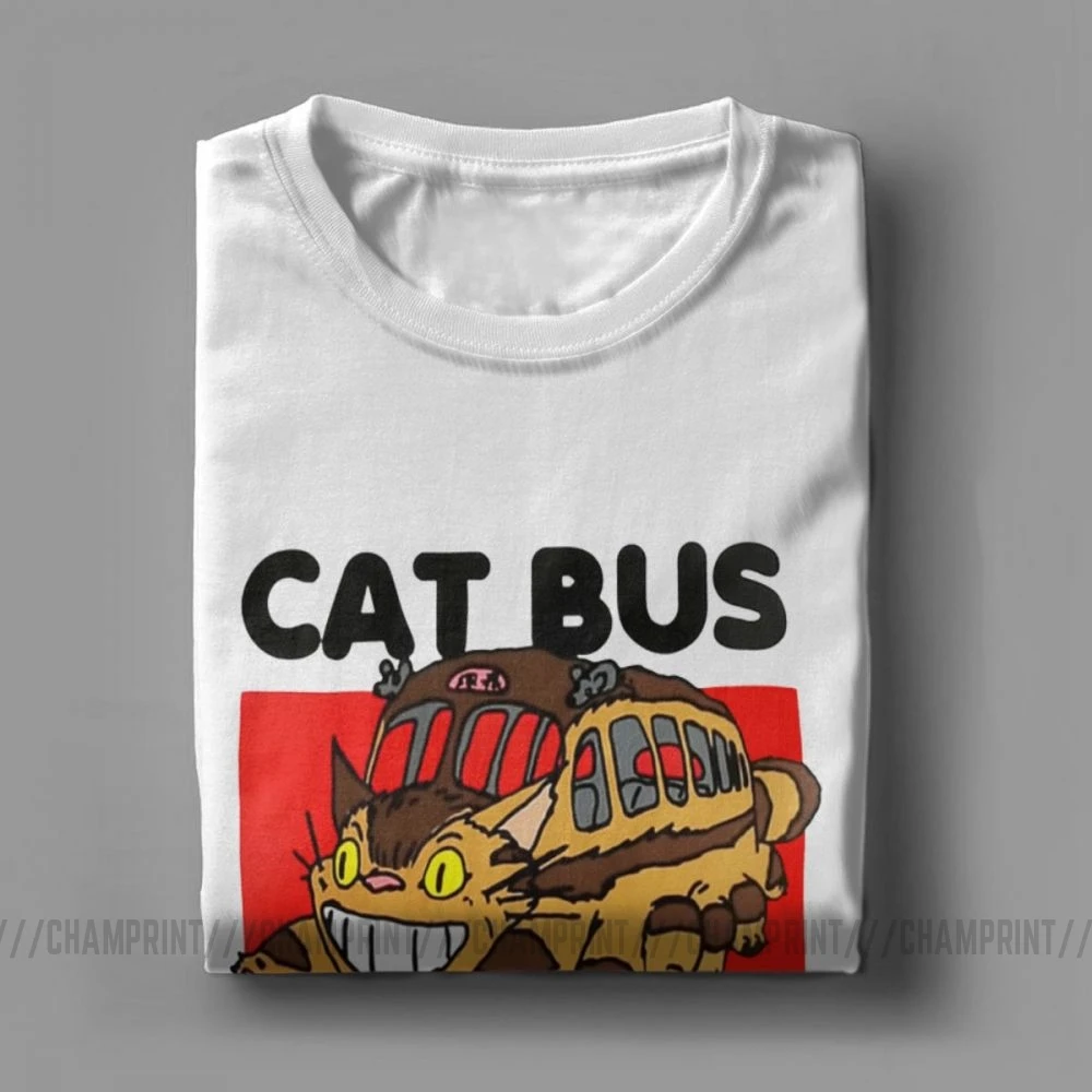Мужская футболка с изображением кота и автобуса забавная хлопковая коротким