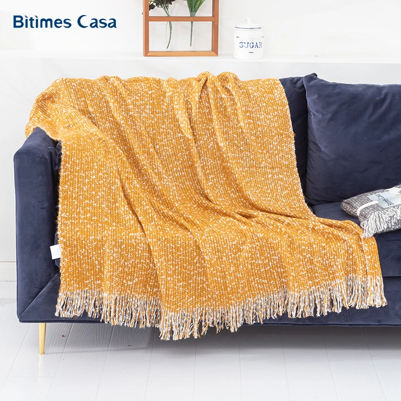 Cozy Mohair Sofa Couch Throw Blanket With Decorative Fringe 50'*60' For Bed Usage Gift Packing Birthday | Дом и сад