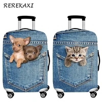 animal 3d cat dog luggage protective cover 18 32inch suitcase elastic case covers baggage trolley dust cover travel accessories